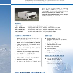 Roof Top Heater Air-Conditioner 24vdc/Glycol Heating & Internal Hydraulic O-C Co 1